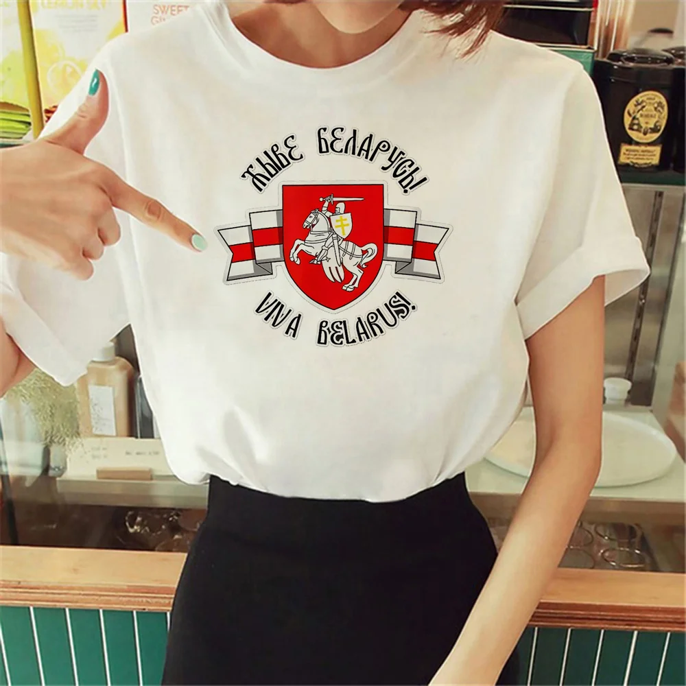 

Belarus t-shirts women manga funny Tee girl funny harajuku comic clothes