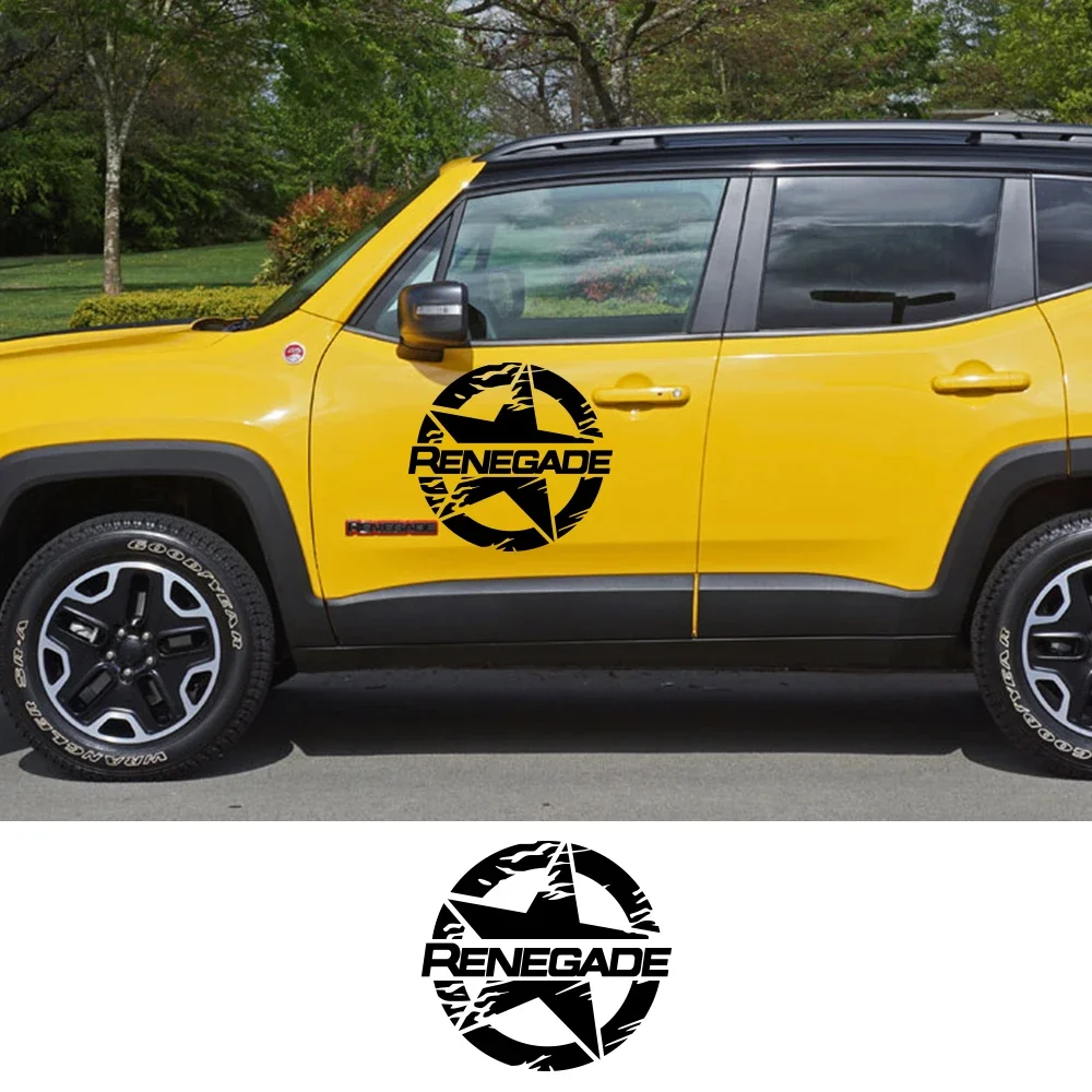 Adhésifs Latéraux Jeep Renegade - Montagnes Inscription - Fabrication Italie