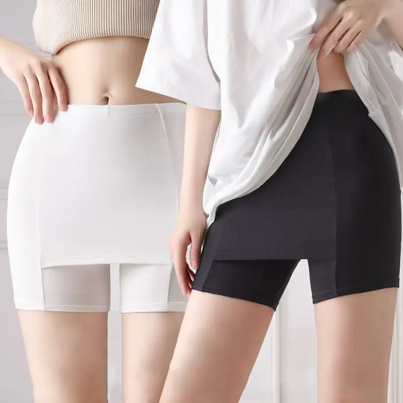 1pcs Women Double Layer Safety Panties Boxer High Waist Protective Underwear Seamless Protective Shorts Pants Under the Skirts safety shorts high waist shorts high waist panties seamless panties safety pants high waist underwear