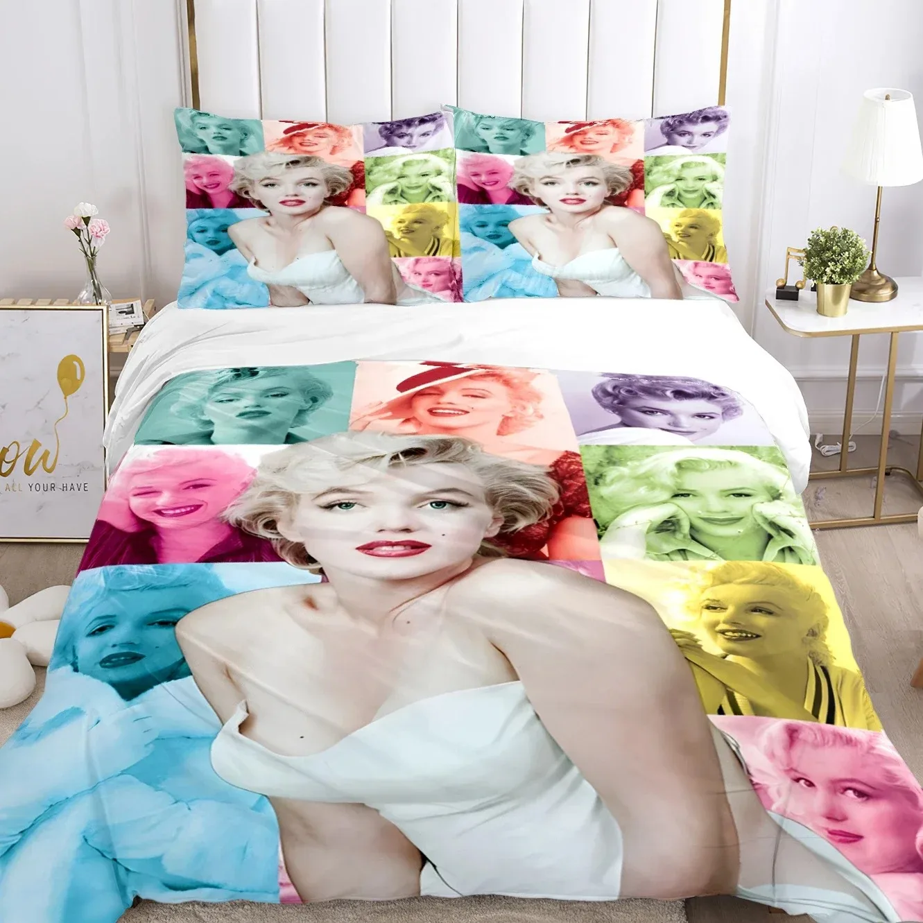 Marilyn Monroe Duvet Cover Comforter Fear Bedding sets Soft Quilt Cover and Pillowcases for Teens Boy Single Double Queen King 5