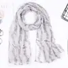 180*80cm Musical Note Print Scarf Smooth Colorful Musical Note Floral Wrap Cotton Voile Casual Musical Note Floral Shawl Ladies 5