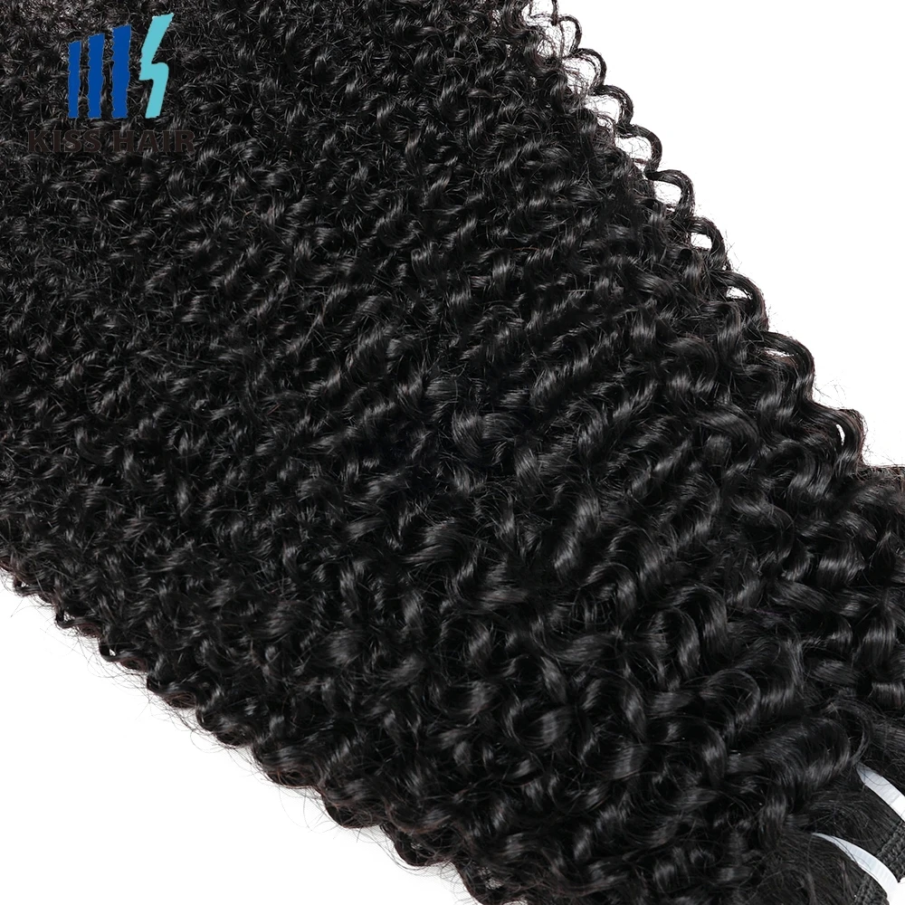 60Gram Afro Curl Human Hair Bundles 1/3/4/5Pcs For Full Head Kinky Curly Remy Brazilian Hair Extension 12 to 22inch Double Weft