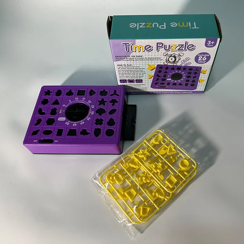 Children Time Board Puzzle Toy Shape Matching Popup Tray Toy Set with Timer Children Shape Cognitive Education Palything 2