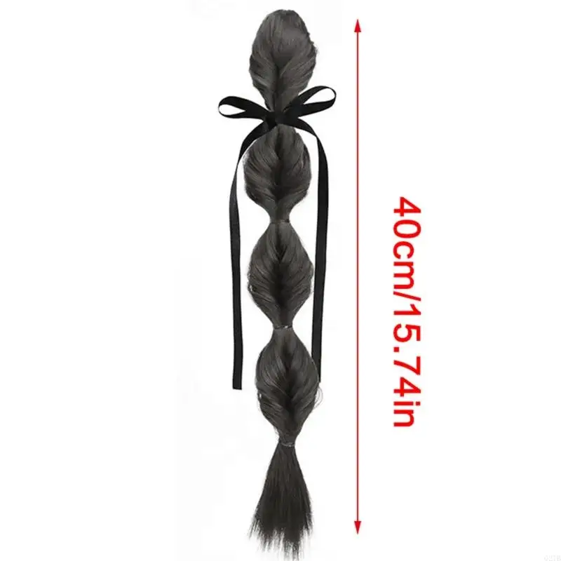G2TB Girls Hairpiece Wigs Hair Extensions Braided Hairpiece for Holiday Photography Elegant Ponytail Hair Extensions