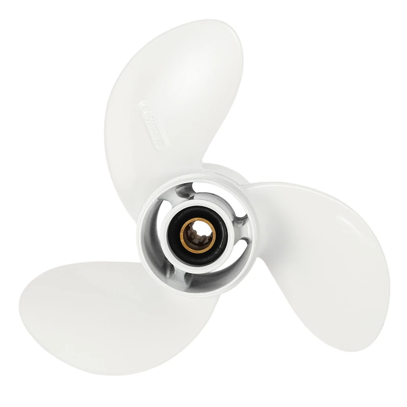 6G1-45941-00-El Marine Propeller For Yamaha 6-8Hp 8 1/2 X 8 1/2 Boat Outboard Propeller White Aluminum Alloy 7 Spline Tooths R Rotation 3 Blade