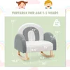 Kids Sofa, Toddler Rocking Chair with Solid Wooden Frame, Anti-Tipping Design, Plush Fabric, Children Armchair for Nursery 3