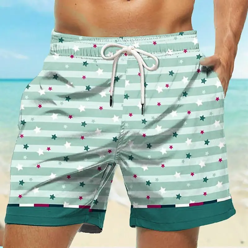 Hawaiian Beach Shorts Men Surfing Swim Trunks