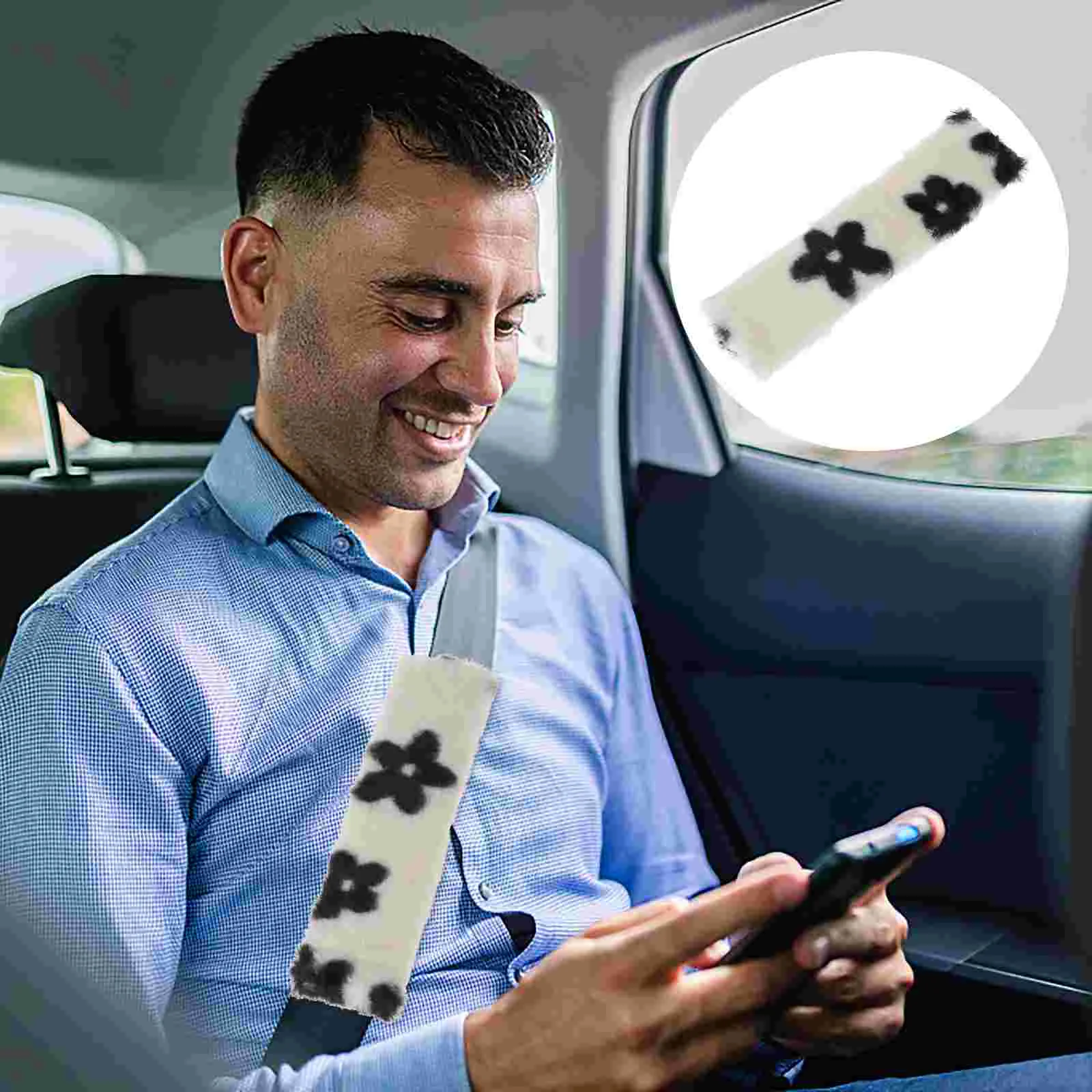 

Car Safety Belt Cover Plush Auto Shoulder Belt Cushion Car Seat Belt Shoulder Protector