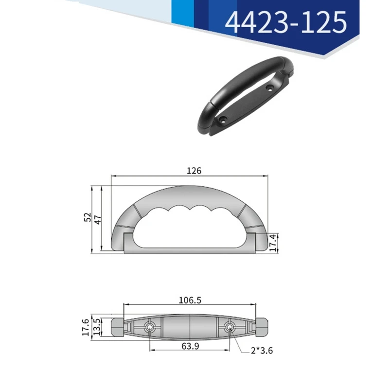 Luggage handle Black Side Carrying Handle Plastic Luggage Trunk for Case Pulls Suitcase Handle Replacement Box Accessories Durable