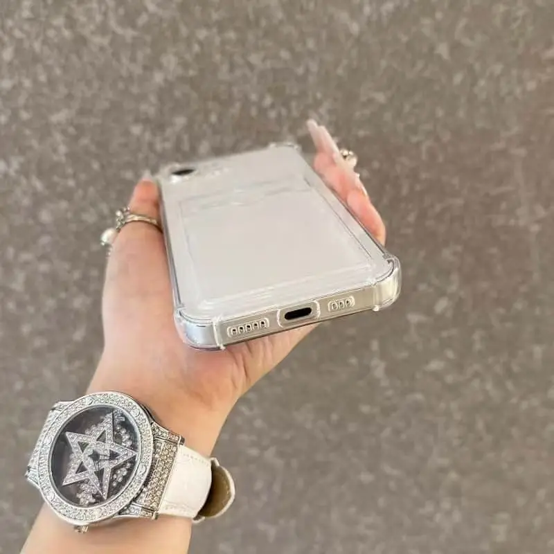 Clear Card Holder Wallet Phone Case with Transparent Design