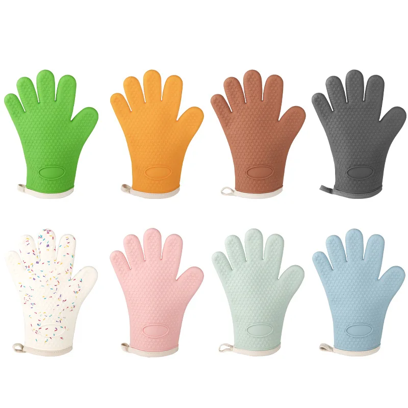 Gants de cuisine anti-brûlure en silicone, 1 pièce, mitaines, maniques,  support de bol, pince à main - AliExpress