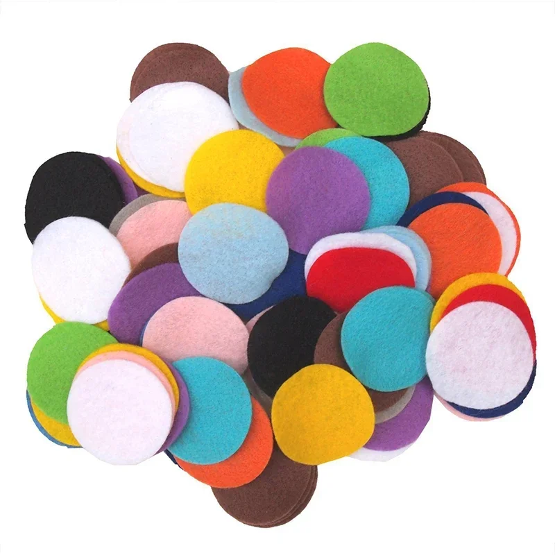 200pcs/lot 15-30mm Round Felt Cloth Felt Fabric Polyester Fabrics Needlework Diy Needle Sewing Handmade /Craft/Scrapbooking felt fabric sheet