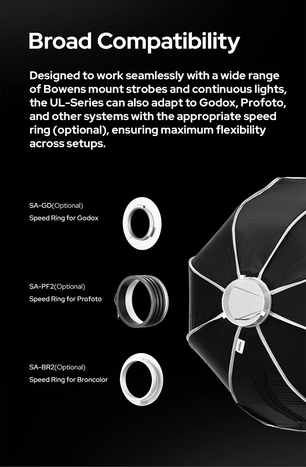 UL-Octa BOX /UL-BOX Quick Release Umbrella Softbox for product photography, fash