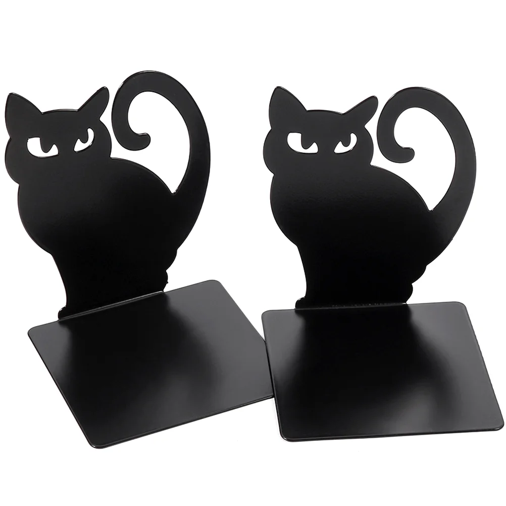 2pcs Book Stands File Book Ends Decorative Book Organizer Cat Shaped Book Holders crafted book ends silhouette bookend file stands reading holders desktop convenient organizer multi function decor