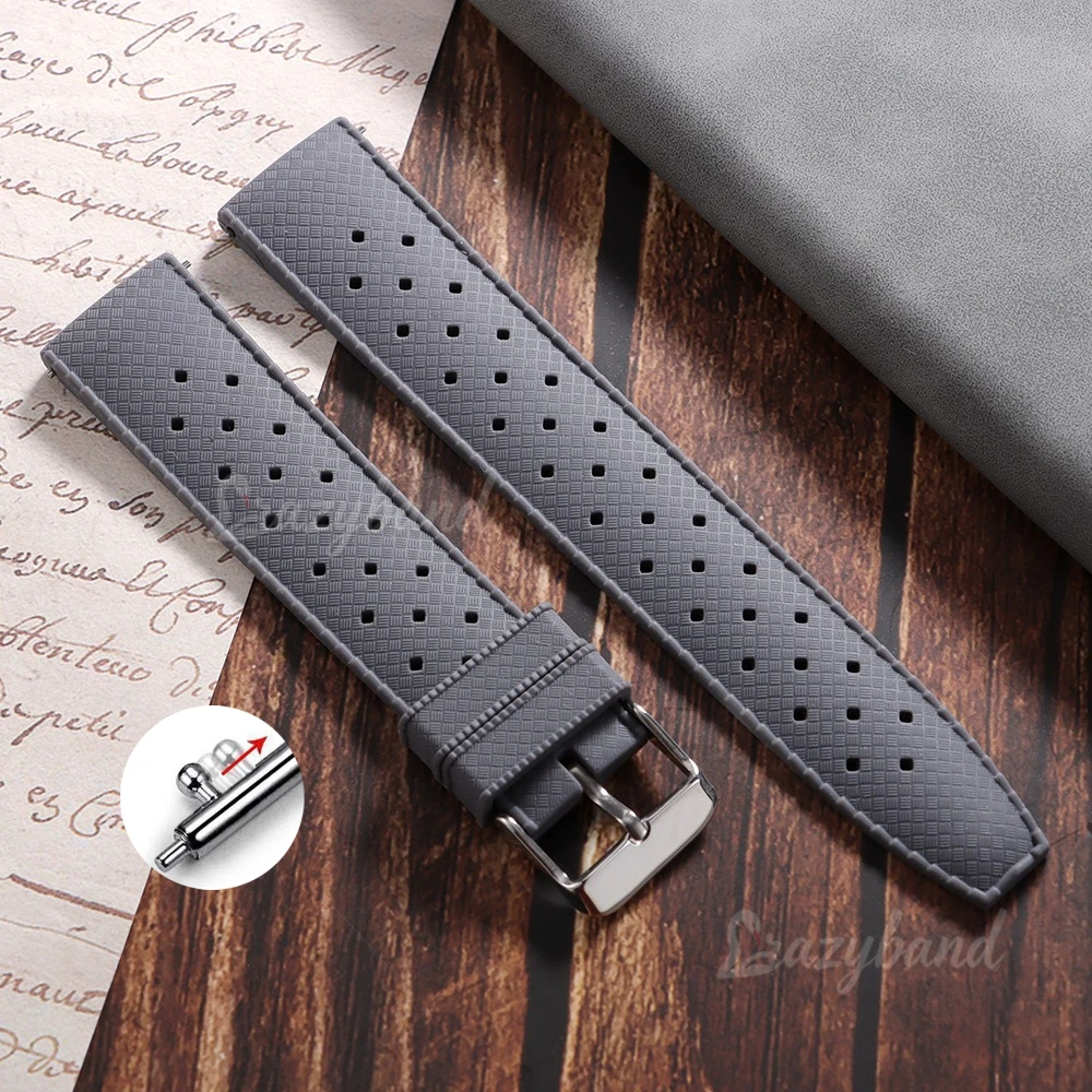 Universal Soft Silicone Sport Watch Strap - Breathable Rubber Bracelet in Brown, Orange, and Black (20mm & 22mm)