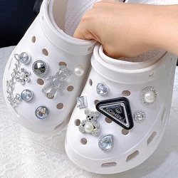 Cute Animals Jewelry Chain Charms for Crocs Shoes Cartoon Bear Triangle for Croc Accessories Set for Kids Girls Women Decor