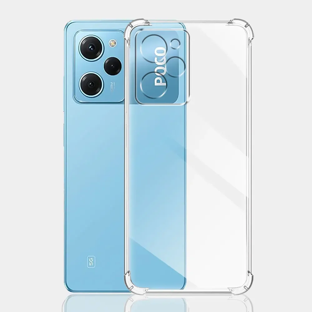 RonRun Cover Xiaomi Poco X5 Pro 5G, Antiurto 360 Gradi Full Case con Protezione per Schermo Incorporata, Trasparente Rugged TPU Bumper Doppia Protettiva Case Nero