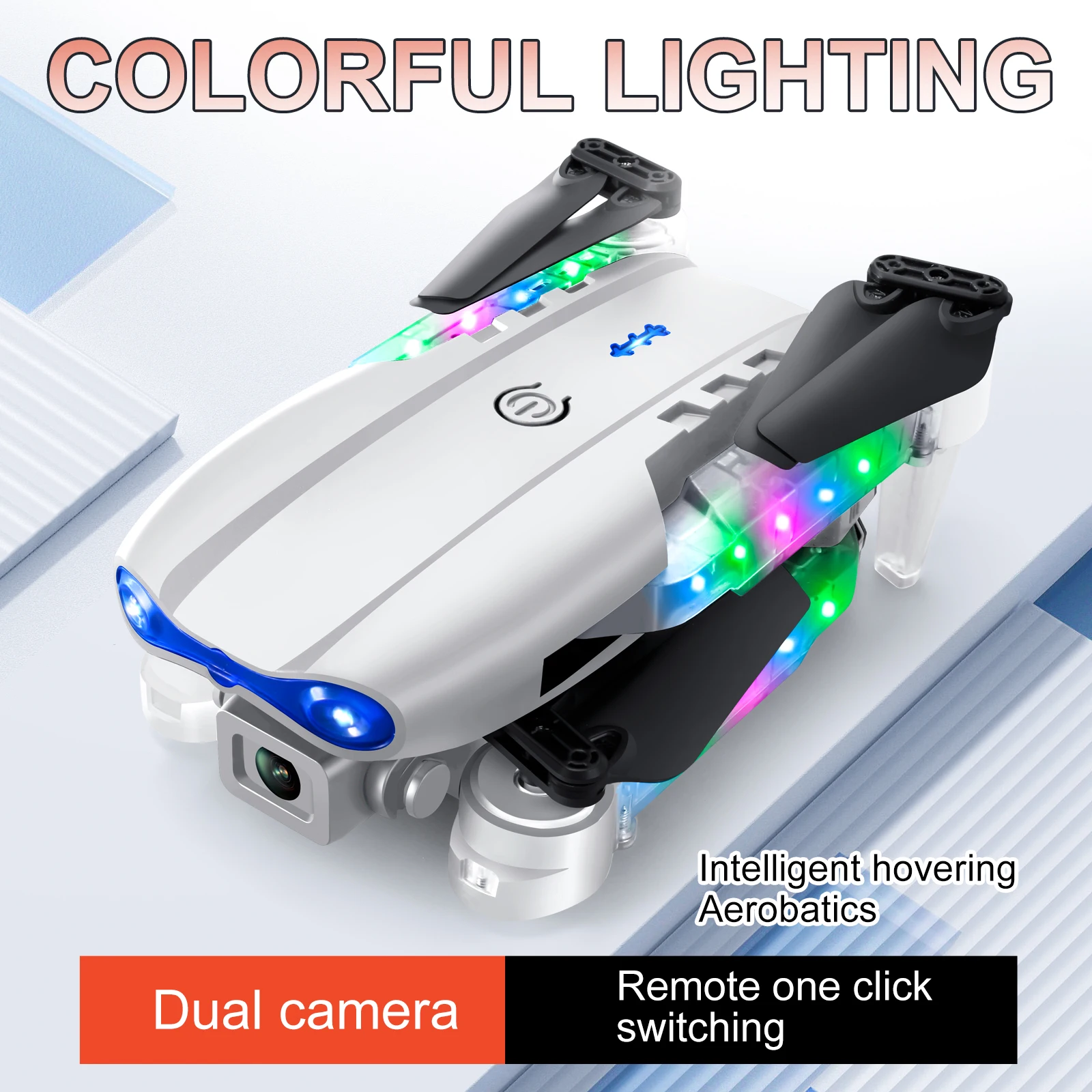 Dron profesional de control remoto, muslime88d E99D con luz colorida, 4K, cachemara HD gran angular de 1080P, WIFI, FPV, al - immagine 5