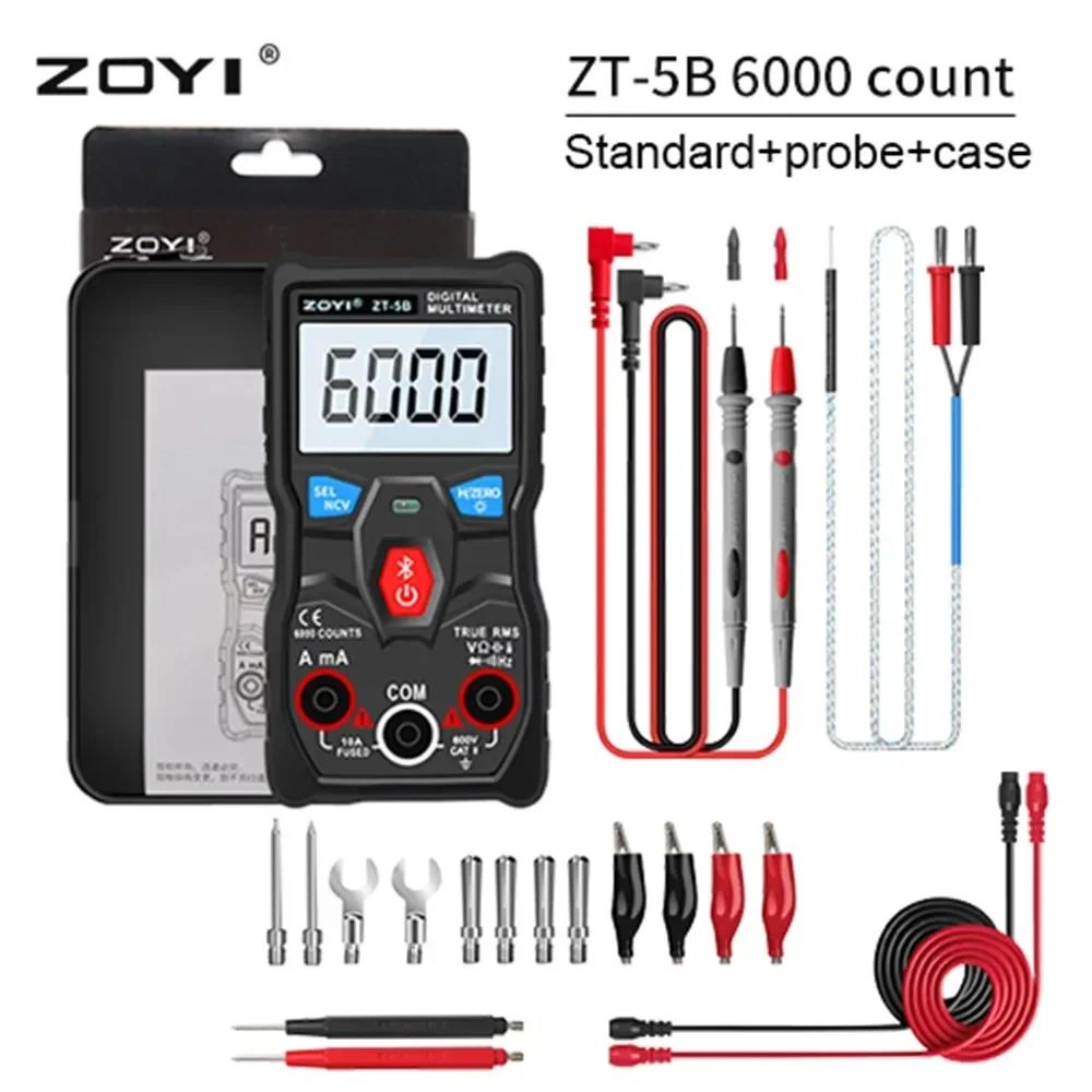 ZT-5B Professional Digital Multimeter 6000 Counts True RMS AC/DC Voltage Current Measurement Bluetooth Mini Analog Tester