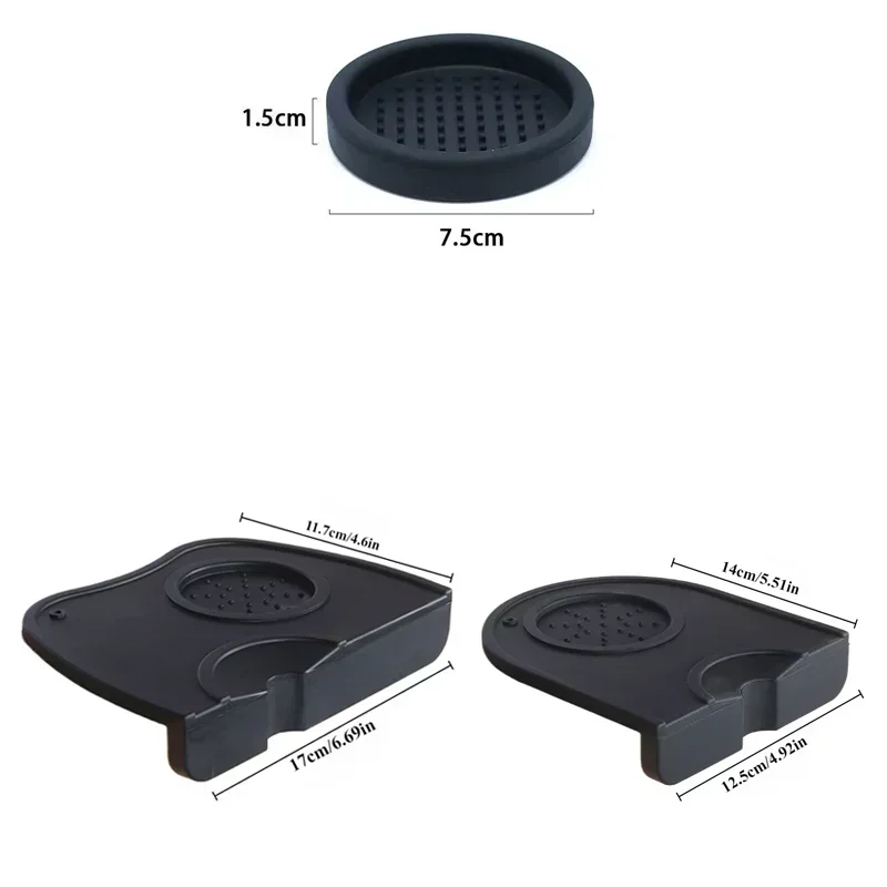 Coffee Powder Pad Non-Slip Silicone Tamping Station Espresso Mat for Home Cafe Barista Tools Black Accessories Kitchen Supplies