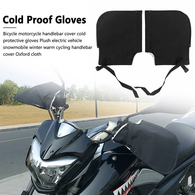 Molbory Gants de Moto Guidon Hiver, Windproof Manchons Velo Guidon