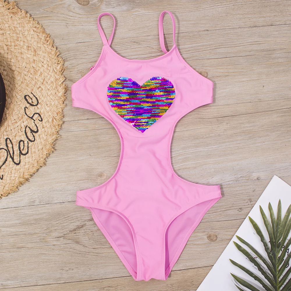 7-14 Years Summer Children Girls One Piece Swimwear Swimsuits Beachwear Bathing Suits Monokini Girls Swimsuit