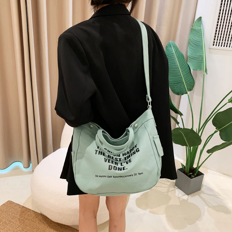 Canvas Shoulder Bags For Women 2023 Crossbody Messenger Bag Y2k