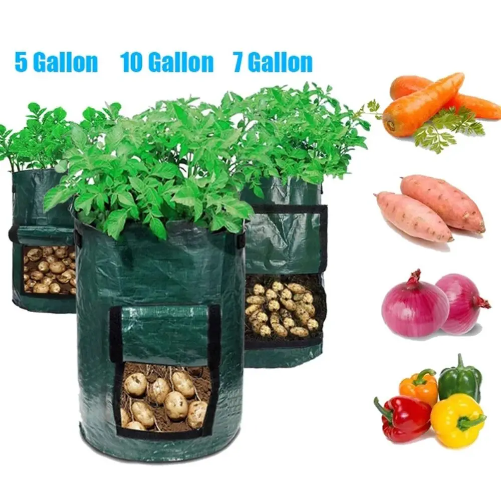 

Полиэтиленовый садовый мешок для посадки, высококачественные садовые инструменты с ручками, мешок для выращивания 3/5/7/10 галлонов, контейнер для посадки на открытом воздухе