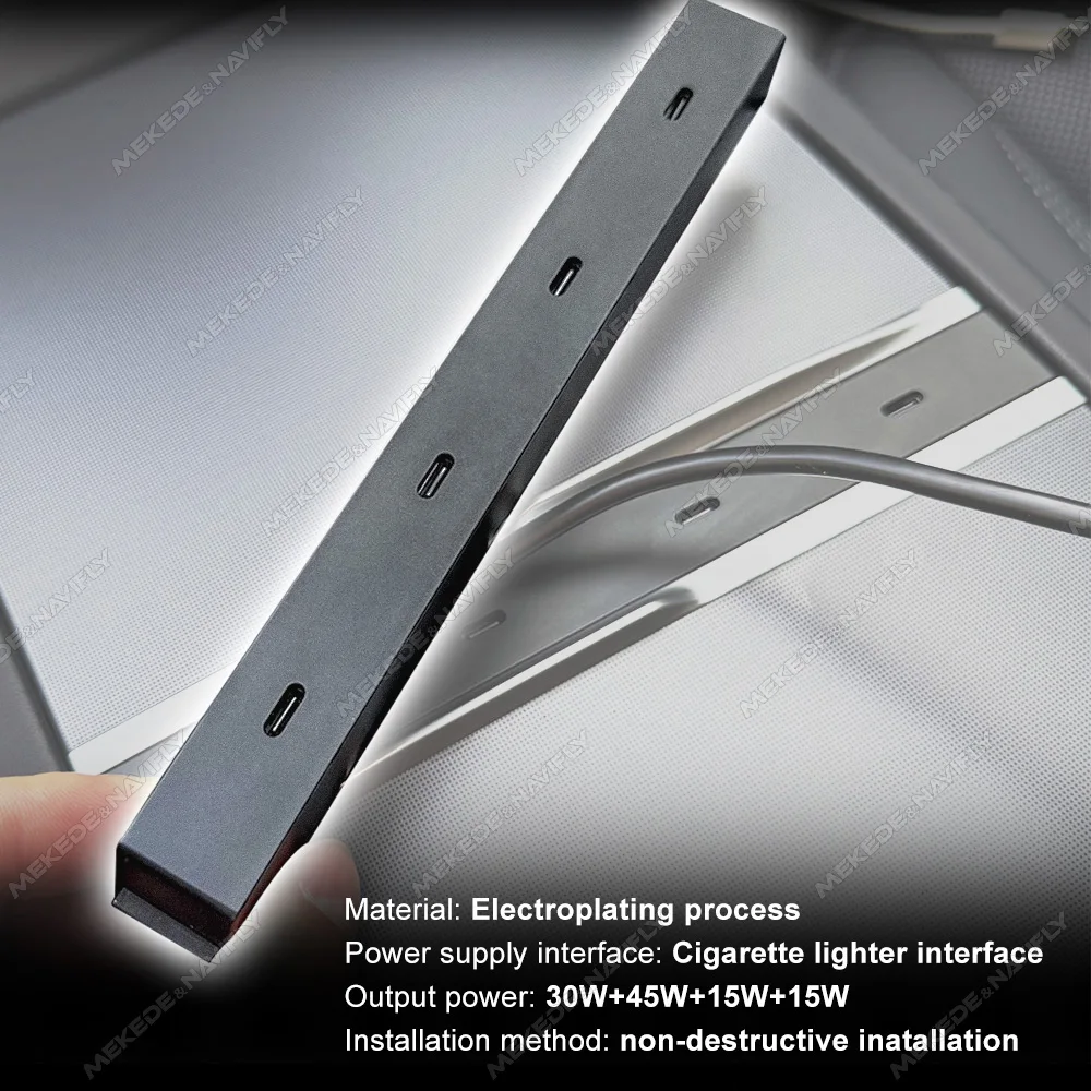 For New Tesla Model 3 Model Y 2024-2025 Armrest box expansion dock 45W Central Control 4-port Fast Charging TPYE-C HUB