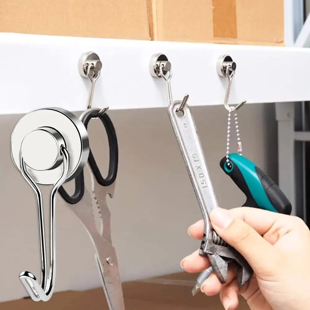 Magnetic Hooks Iron Black Silver for Refrigerator Bathroom