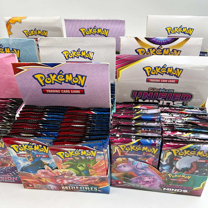 360pcs/Box Pokemon Cards Sword & Shield Sun & Moon Booster Packs Evolution Booster Box Chilling Reign