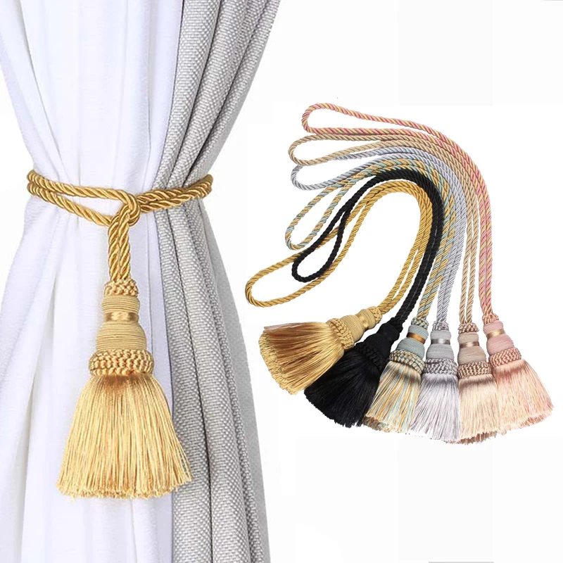 1PC Curtain Tassel Tieback Curtain Holder Accessory Bandage Rope Decorative Home Decor Hanging Rope Curtain Accessories