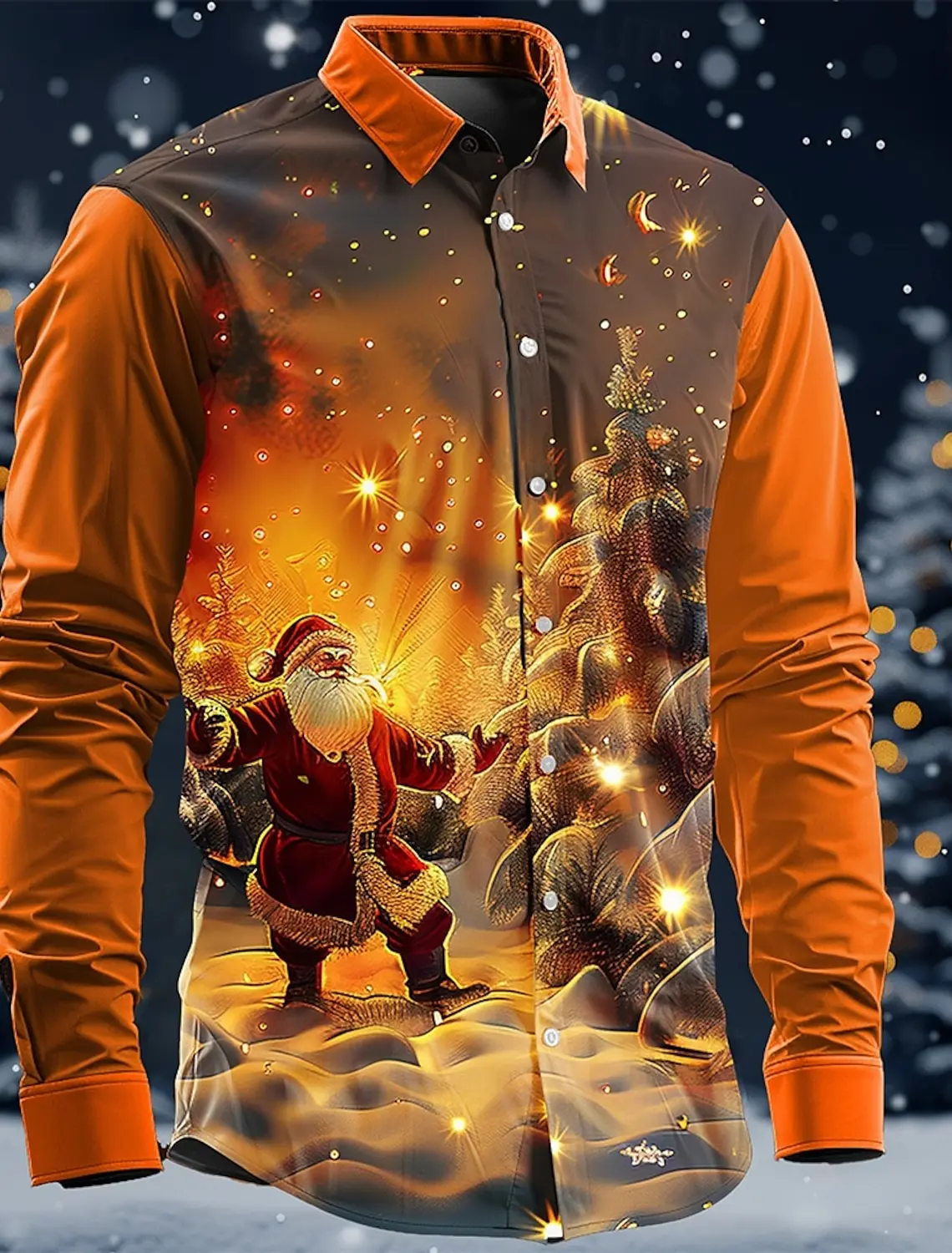 Chemises De Noël Pour Homme à Manches Longues, Boutons Moches à Manches Longues, Père Noël Imprimé Graphique 3D, Fantaisie, Festival, Vacances, Fêtes, Vêtements Décontractés Et Tendance, B-rouge, 3XL
