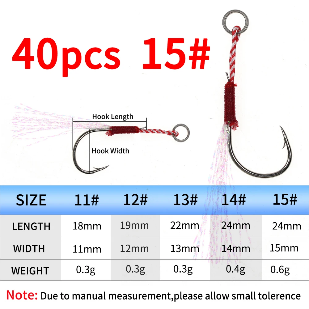 40 Ganci Da Pesca Singoli In Linea – Ricambio Resistente Per Esche (Alto Carbonio, Ultra Sharp)