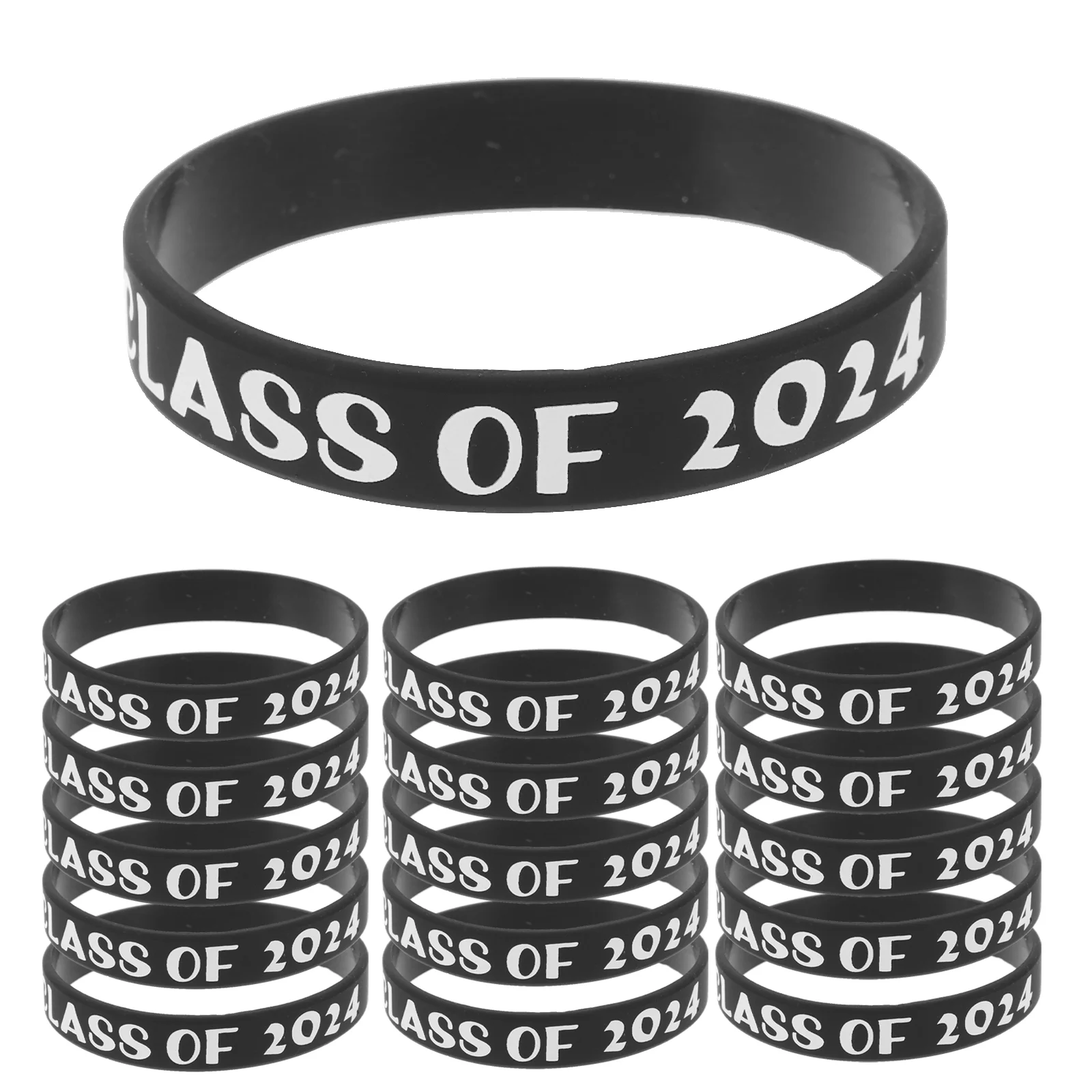 

"2024 Graduation Silicone Wristbands - Set of 50 for High School, College & University"