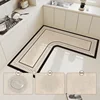 Kitchen Carpet L-Shape Floor Mat Non-slip Area Rug Absorbent Foot Mats Water-absorbent Quick-drying Alfombra De Cocina 주방 카펫 4