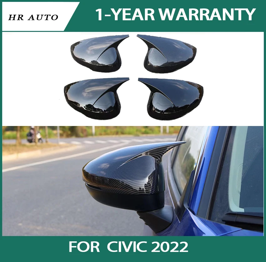 

High quality mirror cover easy installation fit for 2022 Civic New black carbon fiber rearview mirror cover