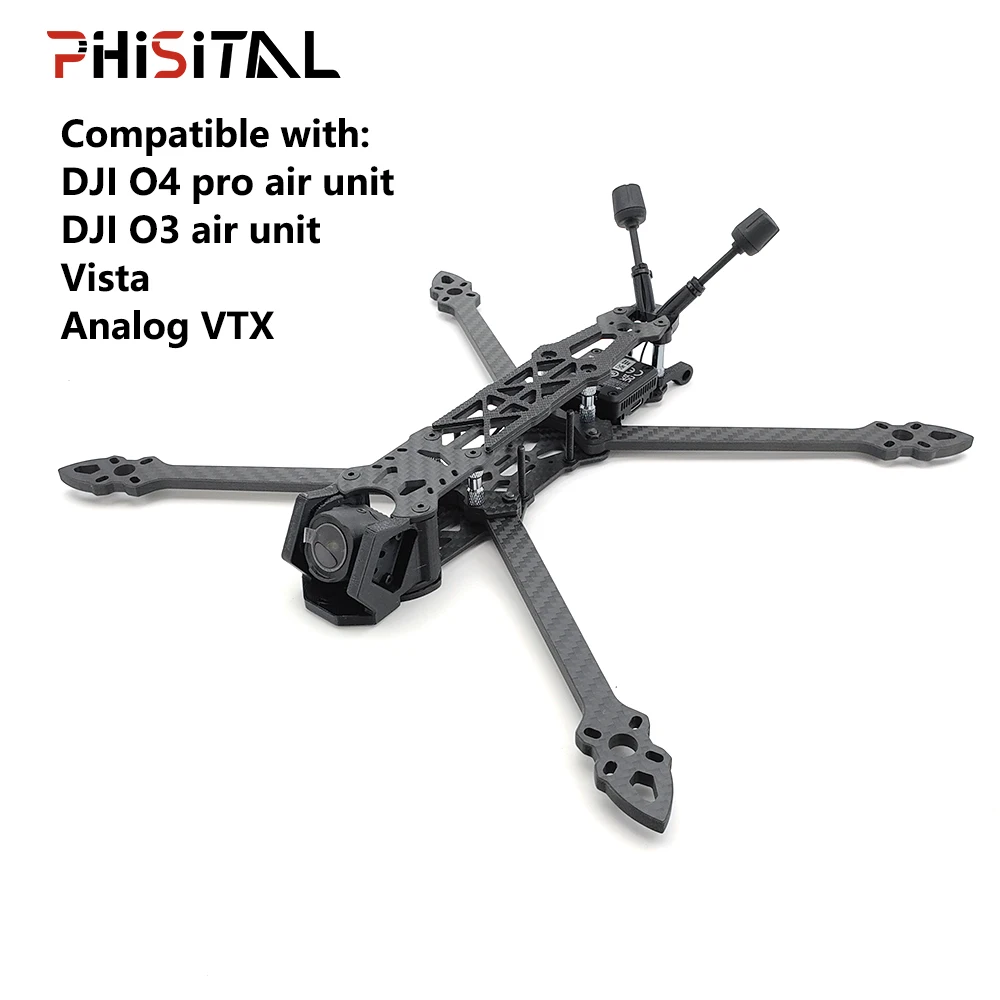 PhiSital MARK4 O4P FPV-Rahmenkit 5/7 Zoll Carbonfaser für O4 Pro/O3/VISTA/Analog VTX Quadcopter Freestyle Drohnenteile