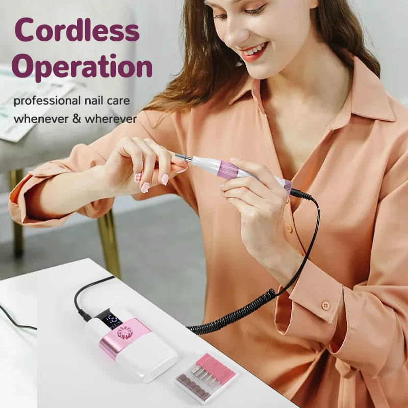 12 in 1 Professional Manicure Pedicure Kit Rechargeable Electric Cordless Nail Drill Nail File Set Hand Foot Care Home Salon Use