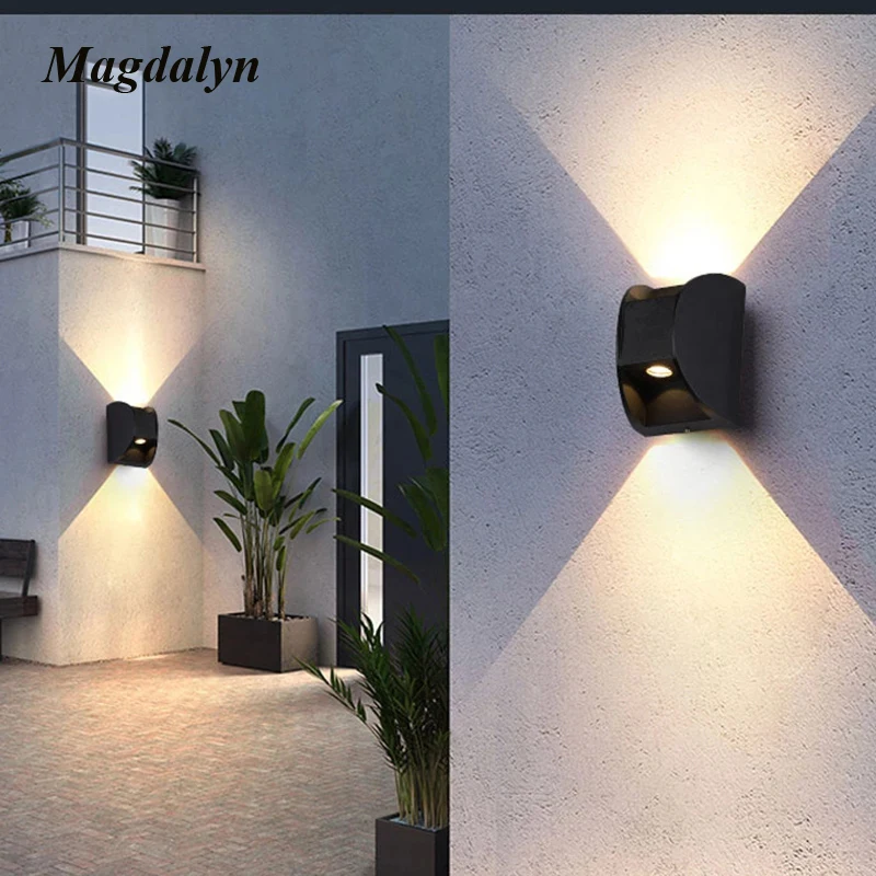 Magdalyn Modern Waterproof Outdoor Wall Lamps Dusk To Dawn Exterior Lights Contemporary Aluminum Building Internal Led Lightings