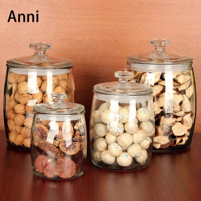 European-style glass jar storage tank transparent candy kitchen bathroom  display decoration WY5 - AliExpress