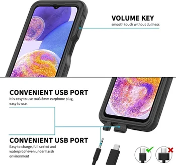 IP68 Waterproof Phone Case For Galaxy A55 A15 A25 A35 A32 A42 A53 A33 A23 A13 A54 A34 A24 A14 Shockproof Cover Screen Protector 5