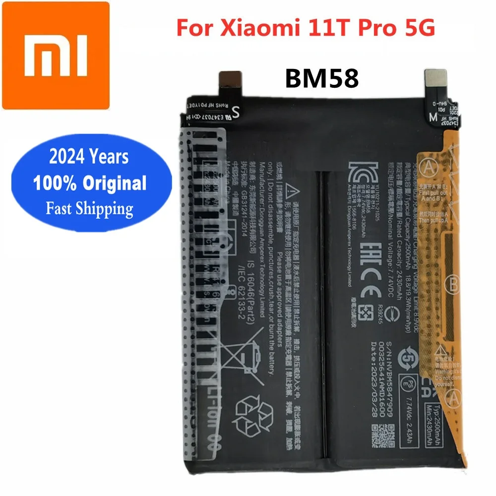 

2024 Years 5000mAh BM58 Original Battery For Xiaomi 11T Pro 5G 11TPro High Quality Mobile Phone Batteries Bateria Fast Shipping