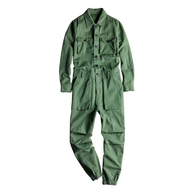 

Men's Jumpsuits Long Sleeve Pockets Cargo Joggers Jumpsuits Casual Overalls Coveralls Costume Pants Black Army Green Khaki