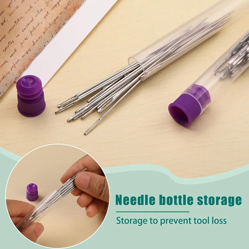 30Pcs 3 Sizes Big Eye Sewing Needles Universal Regular Useful for Crochet Knitting Embroidery