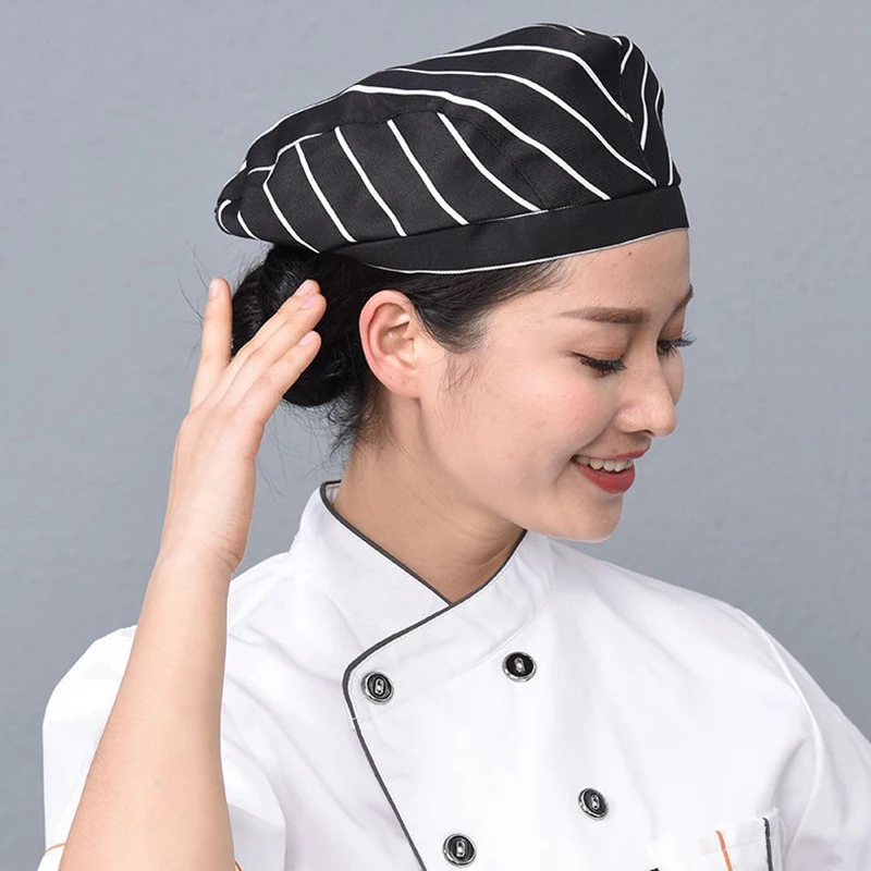 Gorro de Chef para hombre y mujer, gorro transpirable para restaurante, cocina, trabajo, boina, Hotel, Bakey, café, camarero, 56-58cm - Image 4
