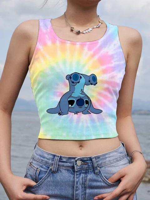 Stitch Woman Clothes Disney Y2k Cool Women's Clothing Free Shipping  Clearance Sexy T-shirts Fashion Tops Beach T-shirt Summer