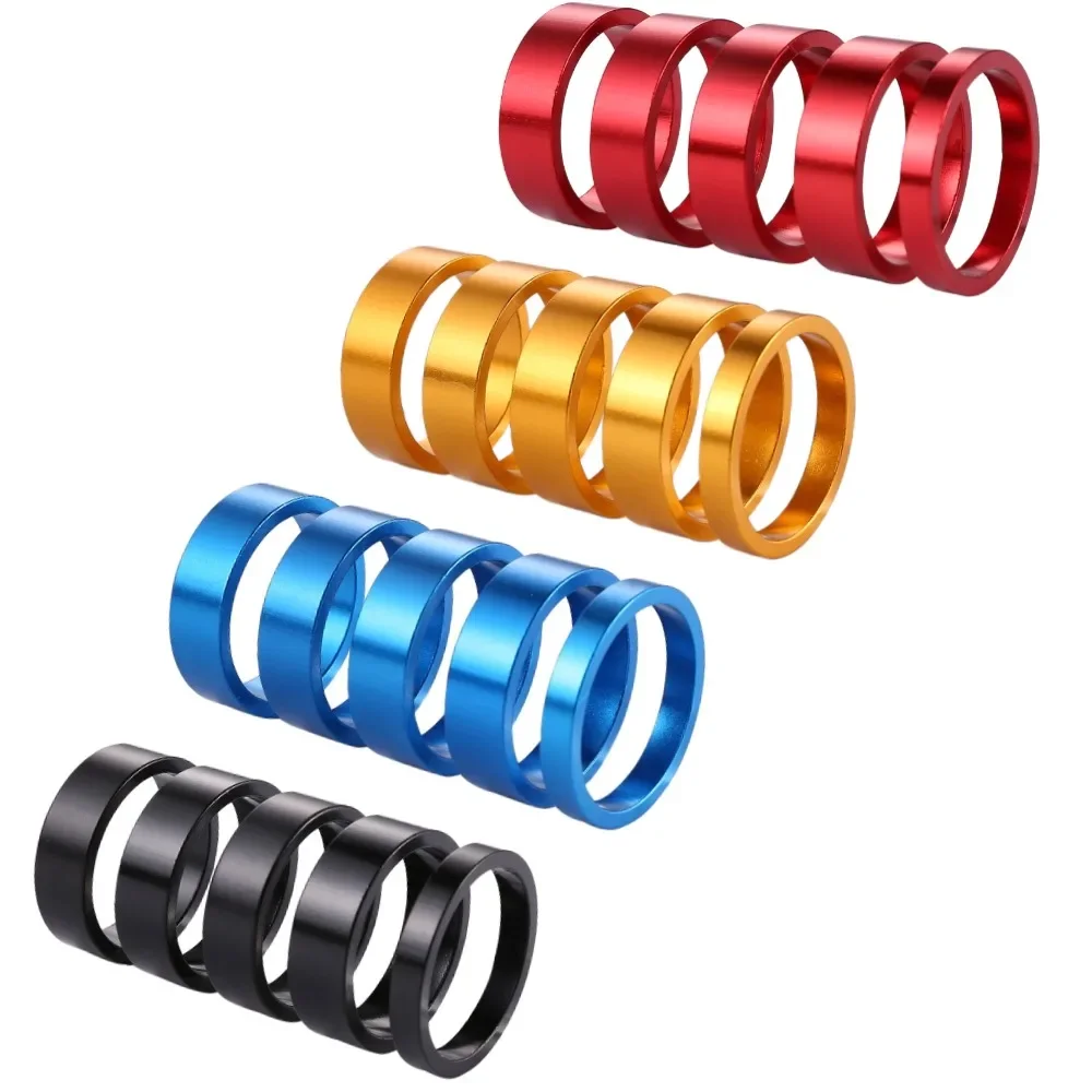 5pcs Bicycle Handlebar Headset Washer Aluminum Alloy MTB Mountain Road Bike Front Fork Spacer Gasket Ring Cycling Parts 10mm