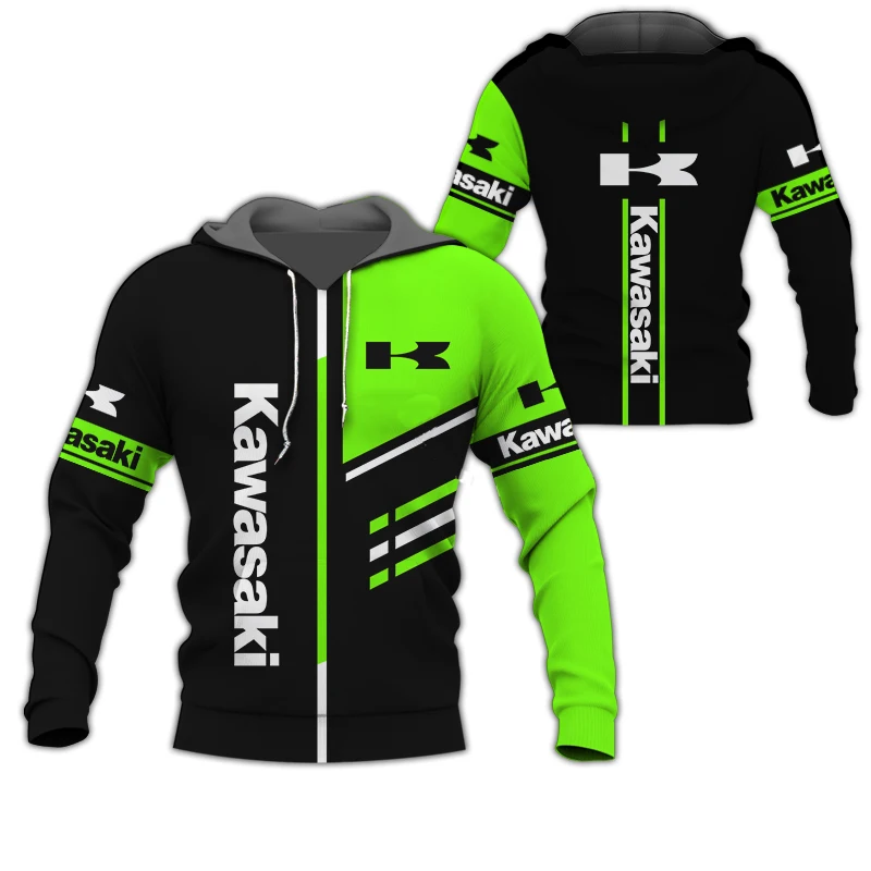 3D print Kawasaki Ninja Motorcycle Riding Off-Road Pullover Extreme Sports Adventure Unisex Hoodie spring and autumn print hoodies