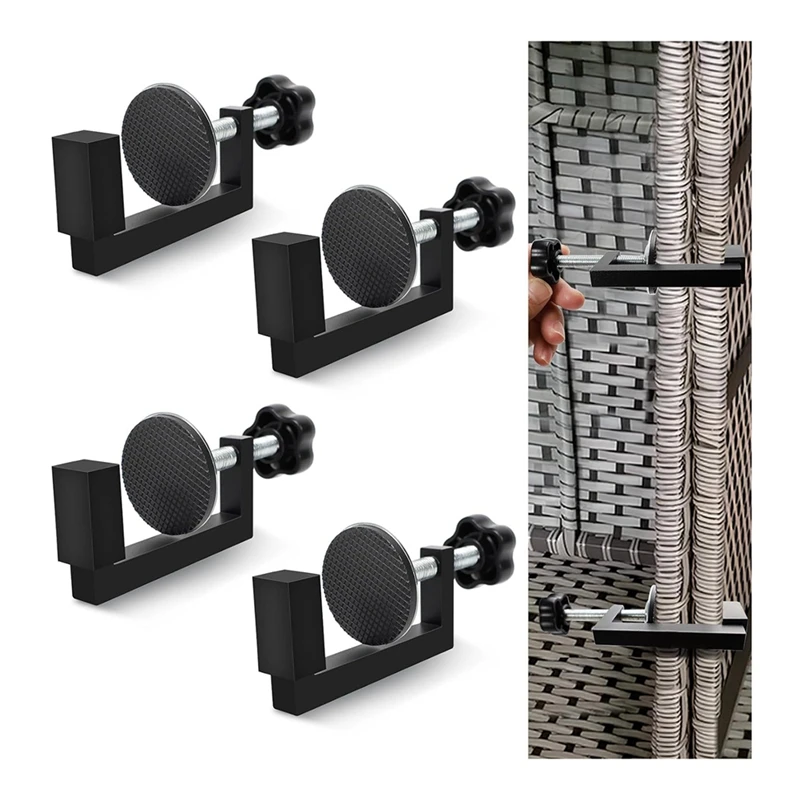 6PCS Outdoor Patio Furniture Clips,Adjustable Sectional Couch Sofa Funiture Clamps,Patio Wicker Furniture Fasteners